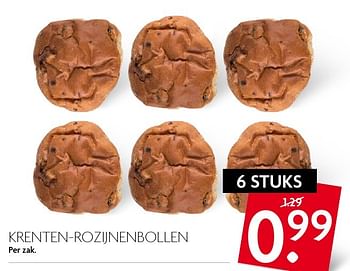 Aanbiedingen Krenten-rozijnenbollen - Huismerk - Deka Markt - Geldig van 18/09/2016 tot 24/09/2016 bij Deka Markt