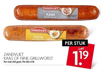 Aanbiedingen Zandvliet kaas of fijne grillworst - Zandvliet - Geldig van 18/09/2016 tot 24/09/2016 bij Deka Markt