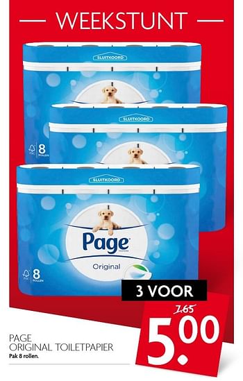 Aanbiedingen Page original toiletpapier - Page - Geldig van 18/09/2016 tot 24/09/2016 bij Deka Markt