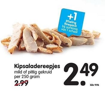 Aanbiedingen Kipsaladereepjes mild of pittig gekruid - Huismerk - Em-té - Geldig van 18/09/2016 tot 24/09/2016 bij Em-té