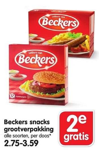 Aanbiedingen Beckers snacks grootverpakking - Beckers - Geldig van 18/09/2016 tot 24/09/2016 bij Em-té