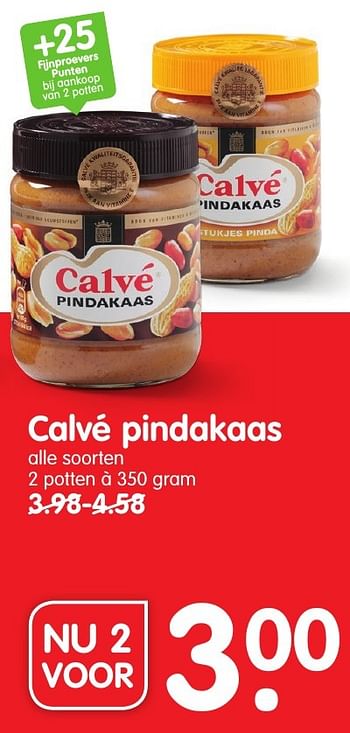 Aanbiedingen Calvé pindakaas - Calve - Geldig van 18/09/2016 tot 24/09/2016 bij Em-té