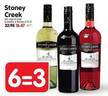 Aanbiedingen Stoney creek wit, rosé of rood - Rode wijnen - Geldig van 18/09/2016 tot 24/09/2016 bij Em-té