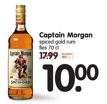 Aanbiedingen Captain morgan spiced gold rum - Captain Morgan - Geldig van 18/09/2016 tot 24/09/2016 bij Em-té