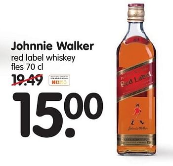 Aanbiedingen Johnnie walker red label whiskey - Johnnie Walker - Geldig van 18/09/2016 tot 24/09/2016 bij Em-té