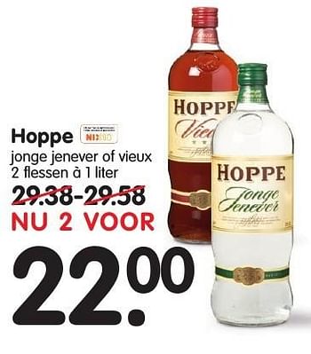 Aanbiedingen Hoppe jonge jenever of vieux - Hoppe - Geldig van 18/09/2016 tot 24/09/2016 bij Em-té