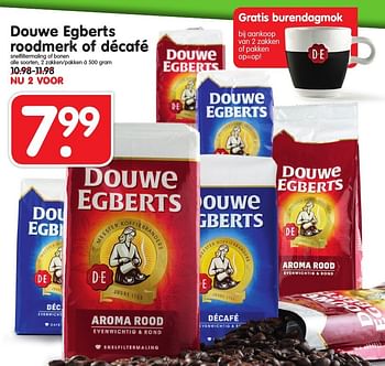 Aanbiedingen Douwe egberts roodmerk of décafé - Douwe Egberts - Geldig van 18/09/2016 tot 24/09/2016 bij Em-té