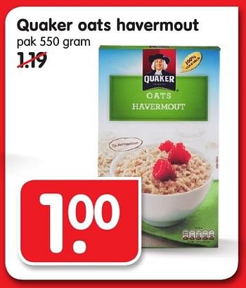 Aanbiedingen Quaker oats havermout - Quaker - Geldig van 22/09/2016 tot 24/09/2016 bij Em-té