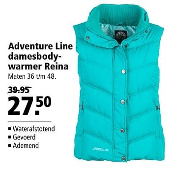 Aanbiedingen Adventure line damesbodywarmer reina - Adventure Line - Geldig van 12/09/2016 tot 25/09/2016 bij Welkoop