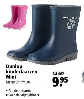 Aanbiedingen Dunlop kinderlaarzen mini - Dunlop - Geldig van 12/09/2016 tot 25/09/2016 bij Welkoop