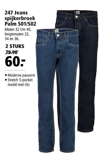 Aanbiedingen 247 jeans spijkerbroek palm s01-s02 - 247 Jeans  - Geldig van 12/09/2016 tot 25/09/2016 bij Welkoop