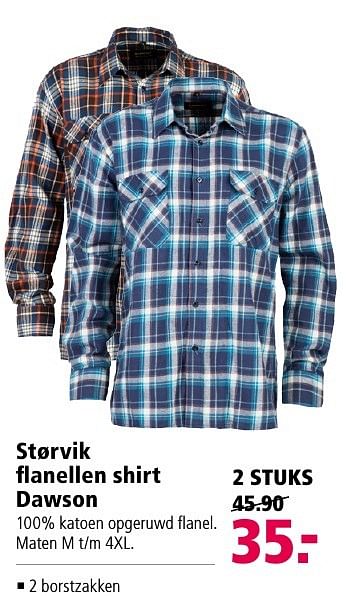 Aanbiedingen Størvik flanellen shirt dawson - StÃ¸rvik - Geldig van 12/09/2016 tot 25/09/2016 bij Welkoop