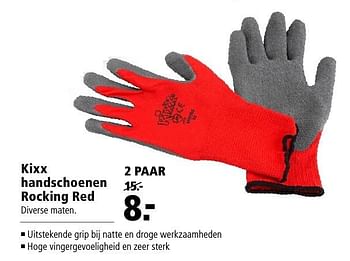 Aanbiedingen Kixx handschoenen rocking red - Kixx - Geldig van 12/09/2016 tot 25/09/2016 bij Welkoop