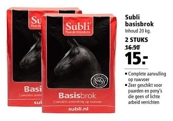 Aanbiedingen Subli basisbrok - Subli - Geldig van 12/09/2016 tot 25/09/2016 bij Welkoop