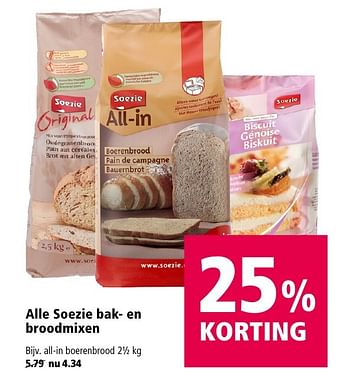 Aanbiedingen All-in boerenbrood - Soezie - Geldig van 12/09/2016 tot 25/09/2016 bij Welkoop