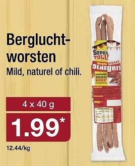 Aanbiedingen Bergluchtworsten mild, naturel of chili - Huismerk - Aldi - Geldig van 21/09/2016 tot 27/09/2016 bij Aldi