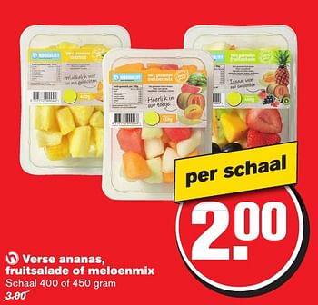 Aanbiedingen Verse ananas, fruitsalade of meloenmix - Huismerk - Hoogvliet - Geldig van 21/09/2016 tot 27/09/2016 bij Hoogvliet