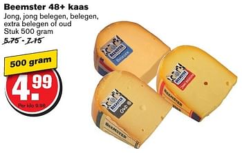 Aanbiedingen Beemster 48+ kaas jong, jong belegen, belegen, extra belegen of oud - Beemster - Geldig van 21/09/2016 tot 27/09/2016 bij Hoogvliet