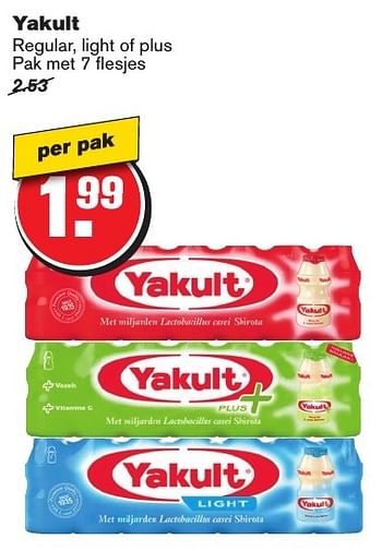 Aanbiedingen Yakult regular, light of plus - Yakult - Geldig van 21/09/2016 tot 27/09/2016 bij Hoogvliet