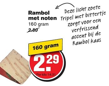 Aanbiedingen Rambol met noten - Rambol - Geldig van 21/09/2016 tot 27/09/2016 bij Hoogvliet