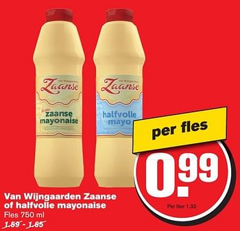 Aanbiedingen Van wijngaarden zaanse of halfvolle mayonaise - Van Wijngaarden - Geldig van 21/09/2016 tot 27/09/2016 bij Hoogvliet