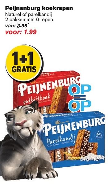 Aanbiedingen Peijnenburg koekrepen naturel of parelkandij - Peijnenburg - Geldig van 21/09/2016 tot 27/09/2016 bij Hoogvliet