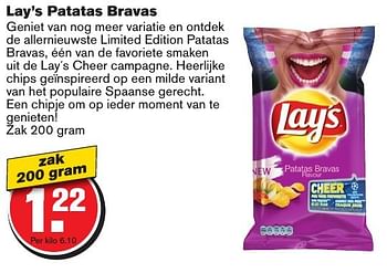 Aanbiedingen Lay`s patatas bravas - Lay's - Geldig van 21/09/2016 tot 27/09/2016 bij Hoogvliet