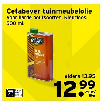 Aanbiedingen Cetabever tuinmeubelolie - Ceta Bever - Geldig van 19/09/2016 tot 02/10/2016 bij Gamma