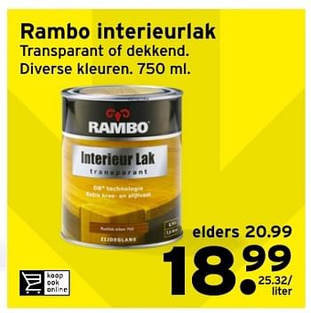 Aanbiedingen Rambo interieurlak - Rambo - Geldig van 19/09/2016 tot 02/10/2016 bij Gamma