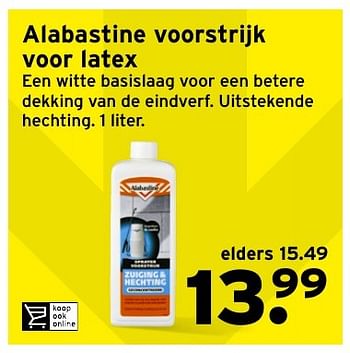 Aanbiedingen Alabastine voorstrijk voor latex - Alabastine - Geldig van 19/09/2016 tot 02/10/2016 bij Gamma