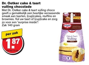 Aanbiedingen Dr. oetker cake + taart vulling chocolade - Dr. Oetker - Geldig van 21/09/2016 tot 27/09/2016 bij Hoogvliet