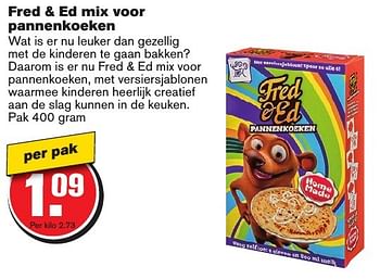 Aanbiedingen Fred + ed mix voor pannenkoeken - Fred &amp; Ed - Geldig van 21/09/2016 tot 27/09/2016 bij Hoogvliet