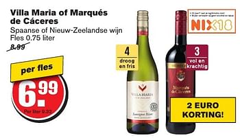 Aanbiedingen Villa maria of marqués de cáceres - Rode wijnen - Geldig van 21/09/2016 tot 27/09/2016 bij Hoogvliet