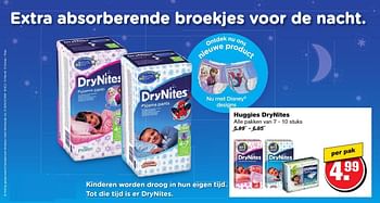 Aanbiedingen Huggies drynites - Huggies - Geldig van 21/09/2016 tot 27/09/2016 bij Hoogvliet