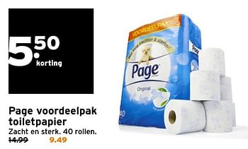 Aanbiedingen Page voordeelpak toiletpapier - Page - Geldig van 19/09/2016 tot 02/10/2016 bij Gamma