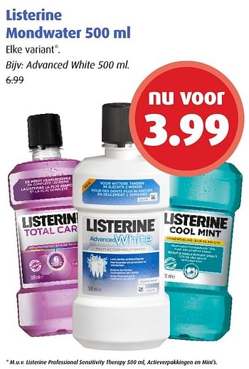 Aanbiedingen Listerine mondwater advanced white - Listerine - Geldig van 19/09/2016 tot 02/10/2016 bij Uw eigen drogist