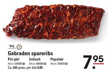 Aanbiedingen Gebraden spareribs - Kaldenberg - Geldig van 15/09/2016 tot 03/10/2016 bij Sligro