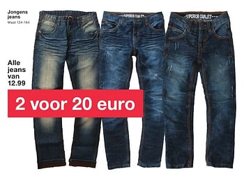 Aanbiedingen Jongens jeans - Huismerk - Zeeman  - Geldig van 24/09/2016 tot 25/09/2016 bij Zeeman
