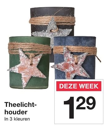Aanbiedingen Theelichthouder - Huismerk - Zeeman  - Geldig van 24/09/2016 tot 25/09/2016 bij Zeeman