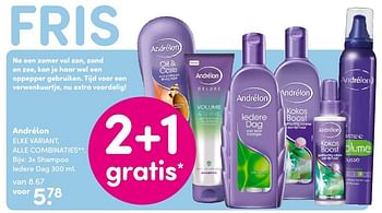 Aanbiedingen Andrélon 3x shampoo iedere dag - Andrelon - Geldig van 19/09/2016 tot 02/10/2016 bij da