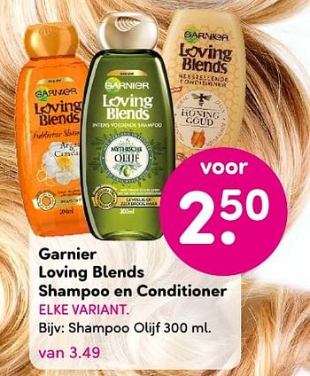 Aanbiedingen Shampoo olijf - Garnier - Geldig van 19/09/2016 tot 02/10/2016 bij da
