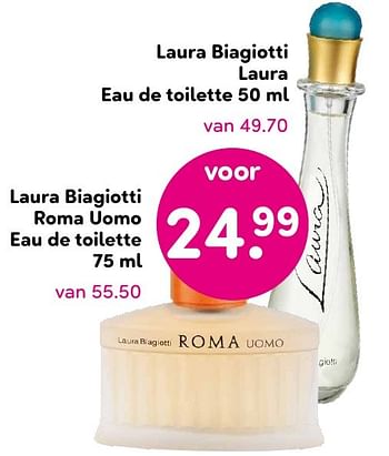 Aanbiedingen Laura biagiotti laura eau de toilette - Laura Biagiotti   - Geldig van 19/09/2016 tot 02/10/2016 bij da