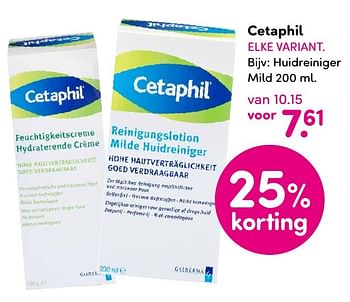 Aanbiedingen Cetaphil huidreiniger mild - Cetaphil - Geldig van 19/09/2016 tot 02/10/2016 bij da