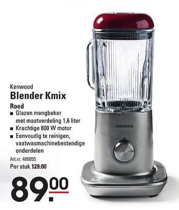 Aanbiedingen Kenwood blender kmix rood - Kenwood - Geldig van 15/09/2016 tot 03/10/2016 bij Sligro