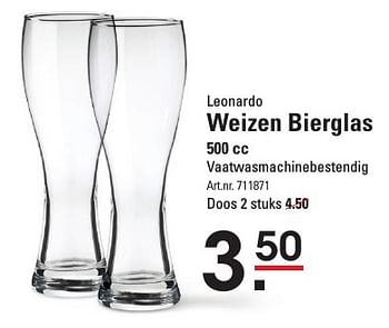 Aanbiedingen Leonardo weizen bierglas - Leonardo - Geldig van 15/09/2016 tot 03/10/2016 bij Sligro