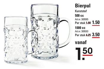 Aanbiedingen Bierpul kunststof - Huismerk - Sligro - Geldig van 15/09/2016 tot 03/10/2016 bij Sligro