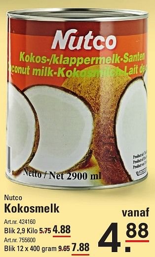 Aanbiedingen Nutco kokosmelk - Nutco - Geldig van 15/09/2016 tot 03/10/2016 bij Sligro