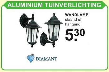 Aanbiedingen Aluminium tuinverlichting wandlamp - Diamant - Geldig van 26/09/2016 tot 15/10/2016 bij Van Cranenbroek