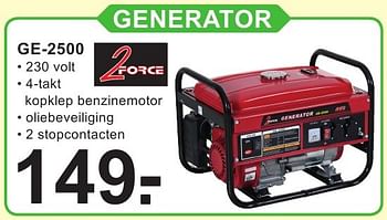Aanbiedingen 2force generator ge-2500 - 2Force - Geldig van 26/09/2016 tot 15/10/2016 bij Van Cranenbroek