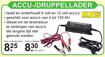 Aanbiedingen Kos accu--druppellader - Kos - Geldig van 26/09/2016 tot 15/10/2016 bij Van Cranenbroek